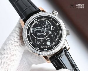 白 -金 钻+50 pp.百达翡丽星空5102pr 截本图下单即送胶带一副 一表两戴 怎戴都帅！ 市场最高版本 功能和机芯跟正品一样，采用Cal.240珍珠陀超