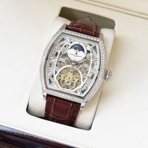 精致飞轮 典雅大气 江诗丹顿-Vacheron Constsntin 男士腕表 全自动机械机芯 矿物强化玻璃 316L精钢表壳 真皮表带 时尚设计 商务休闲 尺