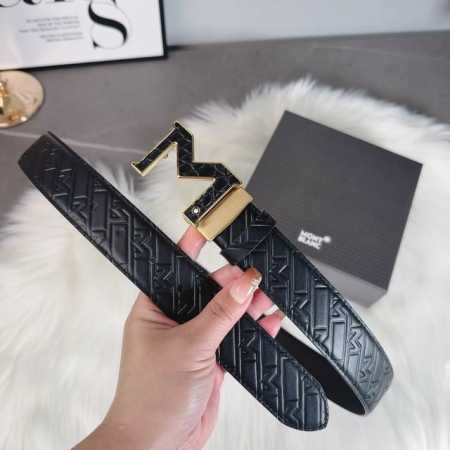 特 品牌： 万宝龙 新款进口小牛皮，手感细腻柔软。搭配纯钢精品钢扣，男士必备！宽度：3.5Cm - 点击图像关闭