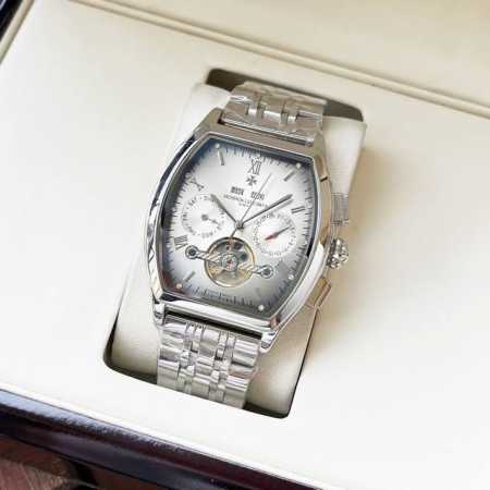 白壳 ，玫瑰金 。精致飞轮 高贵气质江诗丹顿-Vacheron Constsntin 男士腕表 全自动机械机芯 矿物强化玻璃 316L精钢表壳 精钢表带 时尚设 - 点击图像关闭