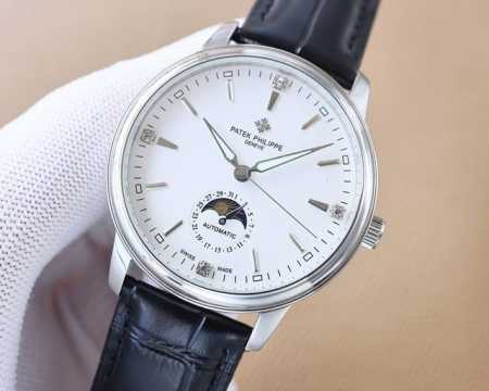 金玫 爆款又再升级 百达翡丽patek Philippe男士腕表．腕表月相系列,秉持了百达翡丽的一贯传统，更唯美的结合了6字位日历与被表友热捧的日月星相，无论是 - 点击图像关闭