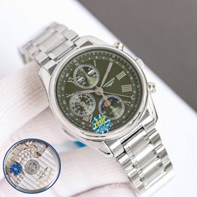 统一价： 送皮带 Lgs全新打造天花板浪琴L2.773.4八针月相多功能机械 机芯 搭载7751独家蓝钢轮全自动机械机芯改原装L2.687.5最新镂空自动锤，升