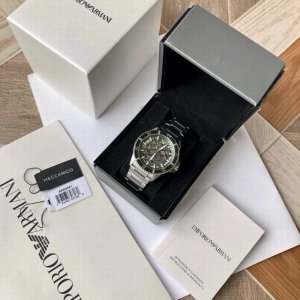 原厂阿玛尼Armani 男式机械腕表，专柜新款Ar60061，搭载与专柜一致的进口西铁城全自动机械机芯， 316 不锈钢，水波浪镂空表盘及后盖透视窗口，可见机芯