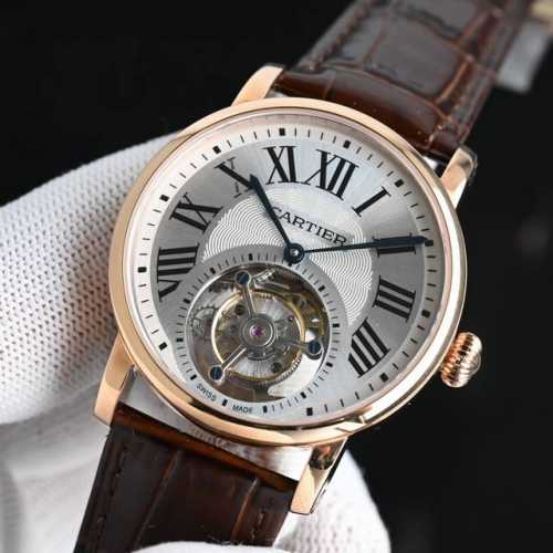 卡地亚Rotonde De Cartier Tourbillon Cadran Love陀飞轮腕表表壳精炼，为充满想象力的设计师提供了承载机械部件的理想舞台。此
