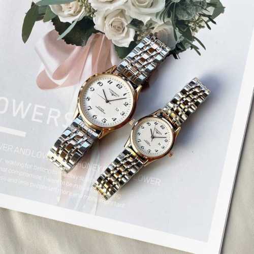 金+20.钢20浪琴-Longines 情侣对表 原装进口石英机芯 316L精钢表壳 直径男39Mm女29Mm 厚8Mm如果今天的阳光停止了它耀眼的光芒。那么你