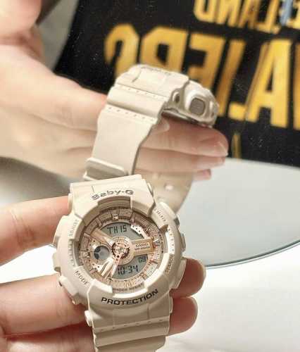 Casio卡西欧 Baby-G Baby-G系列 100 米防水 石英机芯 树脂表带 日韩表 女表 灰色表盘