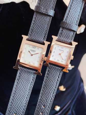 金色 钻圈50Hermes 爱马仕 Heure H经典款钢带系列超A级贝母表盘，极简极美，316L精钢表壳表带，直径中号26Mm小号21Mm，原金机芯，质感极佳 - 点击图像关闭