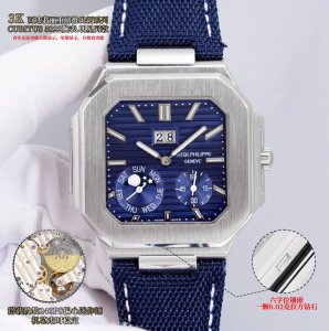 K 百达翡丽重磅推出新系列Cubitus 5822腕表，明星同款。 这款牛仔色表带深蓝表盘，既经典又时尚，优雅与高级感完美平衡。 亮点特色：功能日期显示，星期显