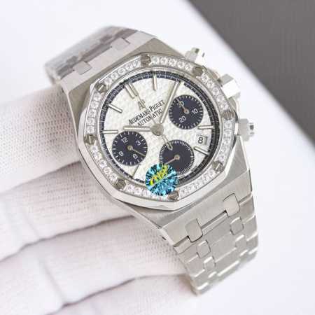 白壳 金壳 钻100 热门爱彼audemars Piguet 皇家橡树系列26715Bc.Zz.1356Bc.01。 38Mm尺寸1:1 目前最高机械机芯版本正 - 点击图像关闭