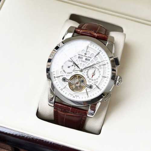 统一 。 全新设计 优雅百搭 百达翡丽-Patek Philippe 男士腕表 全自动机械机芯 矿物强化玻璃 316L精钢表壳 真皮表带 时尚大方 商务必备 尺