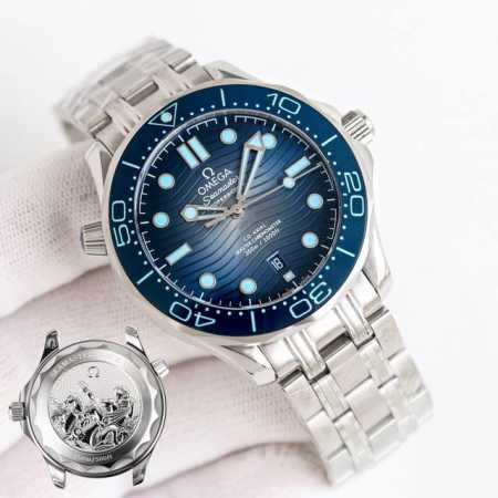 Sj出品 胶带款 钢带款 最新款 欧米茄 海马300系列 Gr3 顶级产品 Omega 欧米茄Seamaster海马300，至臻天文台表42毫米潜水表，精钢拉丝 - 点击图像关闭