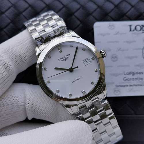 市场最高版本』Ky精品 新款官方最新版 Longines浪琴 军旗系列 原装开模1:1复刻 抗磨损蓝宝石玻璃 316精钢表壳 可与原装通用完美拆换 38.5Mm
