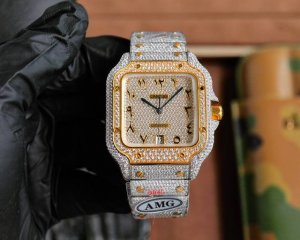 Amg出品One Factoy Amg最新突破 完美复刻还原镶钻版卡地亚 奢华至极 每一颗钻石都闪闪发光，带上他今夜你最闪亮。 卡地亚山度士满天星特别版震撼来袭