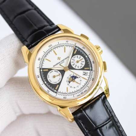 白壳 金壳 最高端品质 江诗丹顿 Vacheron Constantin Vc 男士腕表.全新复杂日月星辰多功能腕表. 机心：搭载原装进口9100多功能自动上链 - 点击图像关闭