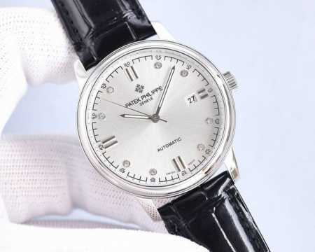 白 -金 2024最新力作热门款 百达翡丽 Patekphilippe 最高版本高级自动腕表 男士腕表简单不失大气 40Mm表径 316精钢表壳 搭载全新原装进 - 点击图像关闭
