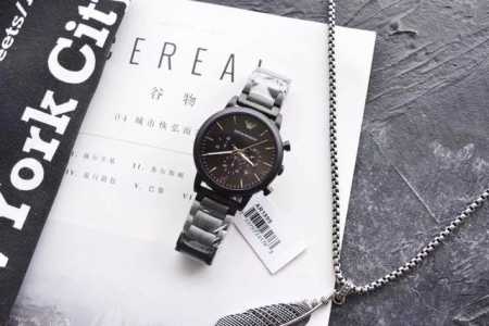 阿玛尼armani 型号：Ar1895表带：316L精钢 表镜：矿物质玻璃，尺寸：43Mm*11Mm，完美的不锈精钢与深沉的黑面形成尊贵的男性手表。你值得拥有。 - 点击图像关闭