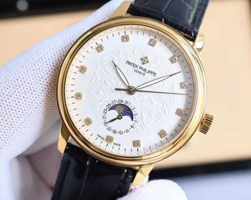 白 -金 。2024新品墙裂推荐，百达翡丽patek Philippe 最新款男士腕表！全新复杂日月星辰多功能腕表，超强夜光。搭载原装进口2824-8自动上链机