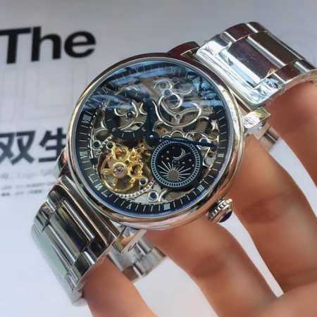 玫 钢加20￥品牌：卡地亚-Cartier精品男士腕表，简约四针搭配 3字位日月星辰镂空飞轮设计，316精钢表壳，全自动机械机芯，尺寸：42Mm厚12Mm，顶级 - 点击图像关闭