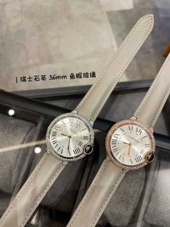 白 金 #升级版瑞机 #鱼眼玻璃 #磨砂原装扣 Ballon Bleu De Cartier卡地亚蓝气球腕表奢华系列，百搭尺寸36Mm，简约又别具品味，摒弃了现 - 点击图像关闭