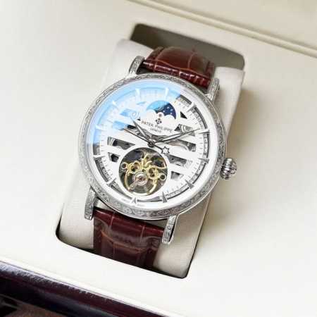 统一 时尚设计 经典之作 江诗丹顿-Vacheron Constsntin 男士腕表 全自动机械机芯 矿物强化玻璃 316L精钢表壳 真皮表带 简约大气 商务必 - 点击图像关闭