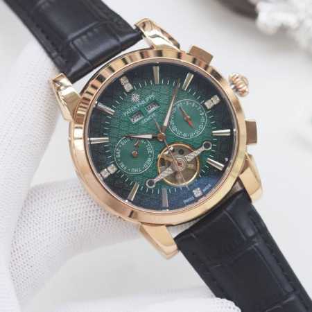 品牌：百达翡丽-Patek Philippe 类型：男士腕表 壳套：顶级版316精钢L 表带：进口小牛皮表带 机芯：全自动进口机械机芯 镜面：矿物质防刮镜面玻璃 - 点击图像关闭