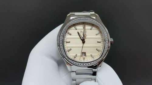 白 纹50砖50 新的伯爵polo Date 150周年纪念版腕表。Tw伯爵超薄piaget Polo系列情侣对表，人称小鹦鹉螺！ 伯爵钢王 一款优雅的运动腕表