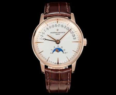 白壳 玫瑰金 全新升级版Vacheron Constantin 经典之美品鉴江诗丹顿传承逆跳日历款腕表 型号4010U 000R-B329。盘面设计独树一帜，功 - 点击图像关闭