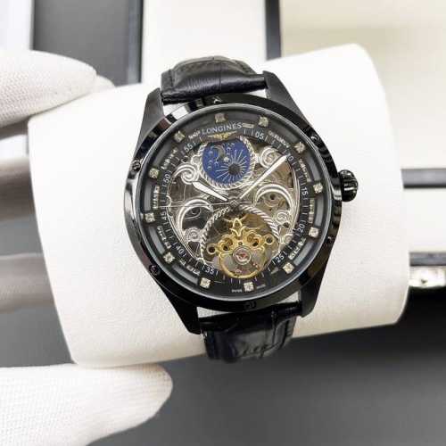 统一价格: 浪琴-Longines火爆新品 搭载全自动机械机芯 316精钢表壳 简约镂空设计 简约时尚 优雅尊贵 矿物质强化玻璃镜面 真牛皮表带 商务休闲 精致