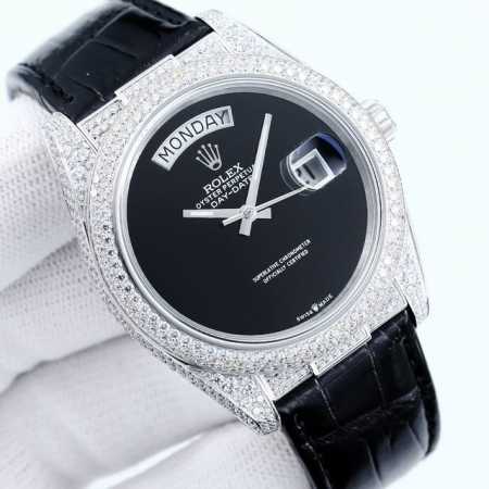 2470劳力士 Rolex 星期日历型40Mm Yt1 顶级好货首款日志型美洲鳄鱼皮带系列 ！后镶嵌顶级天然皓石，大闪亮，难度极高，目前同种材质最闪工艺。不惜成 - 点击图像关闭