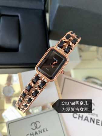 香奈儿Chanel Emiere系列腕表！1987年灵感源自巴黎芳登广场的轮廓 中古方糖！表径26.1X20毫米，表壳材质精钢，漆面表盘、矿物质水晶玻璃，表冠镶 - 点击图像关闭