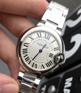 Cartier卡地亚 蓝气球系列 石英机芯 防水30米 女款 瑞表 33Mm 白色表盘 精钢表带