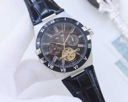 白壳 ，金壳 品牌：百达翡丽-Patek Philippe 类型：男士腕表 壳套：顶级版316精钢l 表带：进口小牛皮表带 机芯：全自动进口机械机芯 镜面：矿物 - 点击图像关闭