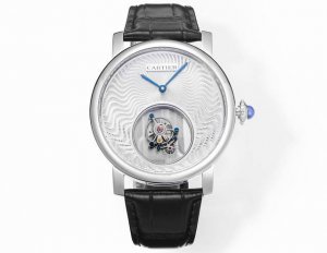 V2版 卡地亚 Cartier 1.陀飞轮颜色电镀白色，对版原装 2.客套比一代薄约1Mm 卡地亚双重神秘悬浮陀飞轮 卡地亚制表大师采用一枚经防眩处理的蓝宝石水