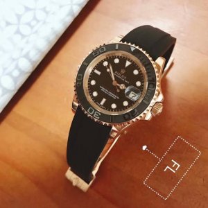 劳力士Rolex游艇名仕型 116655 装载2836机芯，40Mm 316L精钢表壳铸造18Ct永恒玫瑰金，双向旋转60分钟刻度外圈配哑黑色Cerachrom