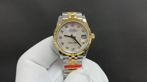 今日推荐 劳力士Rolex 日志系列女士腕表 31Mm 间金色白贝母 顶级品质
