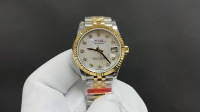 今日推荐 劳力士Rolex 日志系列女士腕表 31Mm 间金色白贝母 顶级品质