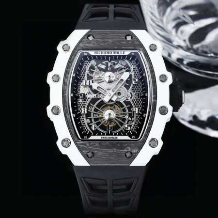 Richard Mille 理查米尔 Rm21-01系列 搭载全自动进口机械机芯 尺寸40X50X16Mm 碳纤维材质打造的表圈和表柱作为架构支撑，进一步加固其 - 点击图像关闭