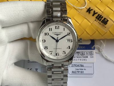 最高版本40Mm Ky出品 浪琴名匠系列 三位日历 专柜新款 原版开模 所有配件与正品100%可互换通用 机芯采用最新的2892改L619 888全自动超薄机芯