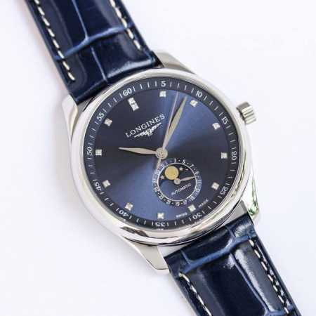 Longines浪琴名匠月相40Mm腕表，Lm1 搭载L899.5一体机芯 所有功能同步原装 三大市场唯一』：真一体机 摆轮板镂空对版最新L899.5机芯 自动 - 点击图像关闭