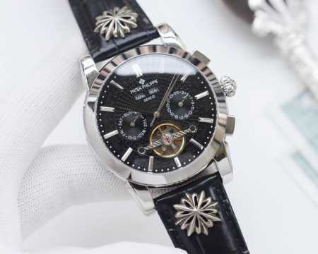 尊享价： 品牌：百达翡丽-Patek Philippe 类型：男士腕表 壳套：顶级版316精钢l 表带：进口小牛皮表带 机芯：全自动进口机械机芯 镜面：矿物质防 - 点击图像关闭