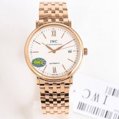 白 -金 Mks重磅来袭 Iwc万国柏涛菲诺系列钢带款男表！最受欢迎的简洁，优雅，大气的正装风范手表！ 表壳 40毫米的表壳！超薄厚度9.2Mm 瑞士级精工打磨