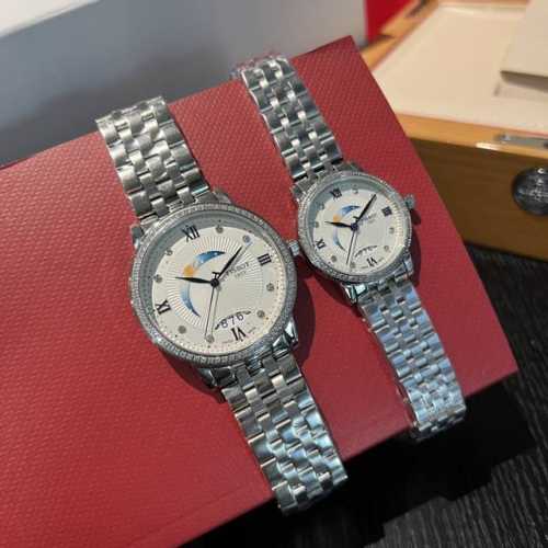白 金 钢带+10 钻圈+30 年Tissot天梭最新品 特别推荐 经典热卖 天梭-Tissot核心系列 腕表线条简约柔和，花体罗马数字曲线曼妙，尽显优雅气度采