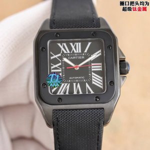 白 黑 最高品质 最新力作 市场顶级 黑武士男款上市 全新的Santos 100 Carbon腕表 型号Wsbb708088px2656 1.搭载Eta2824