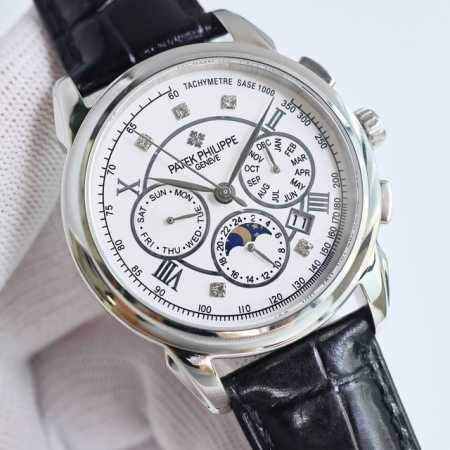 SJ出品 白 金 钻50 百达翡丽 Patek Philippe RP6 PP 惊艳登场，42毫米的表径适配大众男性手寸，非常商务可亦休闲。视觉冲击力强，令人过 - 点击图像关闭