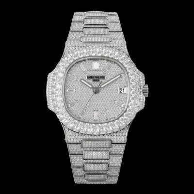 Amg 满天星 满钻 Patek Philie 最新大镶钻圈口，百达Nautilus 5711 白金鹦鹉螺系列腕表。全新升级版本 双排大钻圈口，品牌举世闻名超凡