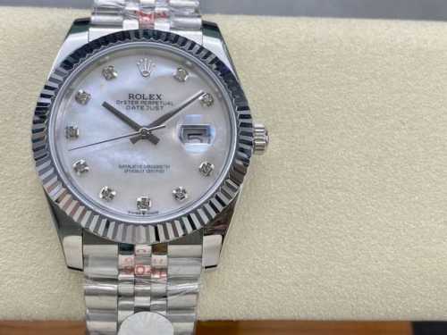 劳力士Rolex 单历 日志型系列 41Mm 直径 41Mm 机芯 搭载全自动机械机芯 圈口 劳力士Ringcommand三角坑纹 光圈 镜面 防刮蓝宝石玻璃镜
