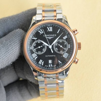 -金750 DDD V7版本2025推荐台湾厂做工 浪琴-Longines 康铂系列制表大师机械手表，新款蓝色经典，多功能4813机芯，经典多功能款式，经典指针