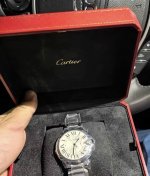 Cartier卡地亚 蓝气球系列 自动机械机芯 日期显示 防水简约 男表 腕表 42Mm 银色表盘 精钢表壳 精钢表带 DDD