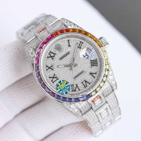 统一价： 劳力士Rolex 全新满钻日志震撼上市！！！表盘直径41Mm，采用零返修2824全自动机械机芯，莫氏九级蓝宝石玻璃镜面，18K纳米技术真空电镀永不褪色 - 点击图像关闭