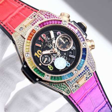 统一价： Zf 最新款新面出货 宇舶 恒宝 Hublot 英勇无畏，拳拳出击，简称“Hub”“恒宝”，Bigbang大爆炸元素材料计时码表v2版表壳采用进口31 - 点击图像关闭
